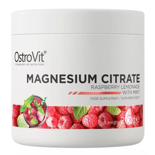 OstroVit Magnesium Citrate 200g Raspberry Lemonade with Mint (Málna Menta)