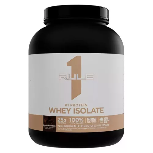 Rule1 Naturally Flavored R1 Protein Whey Isolate 4LBS 1810g Dark Chocolate (Étcsokoládé)