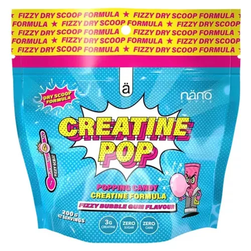 Nano Supps Creatine Pop Popping Candy 200g Fizzy Bubble Gum (Rágógumi)