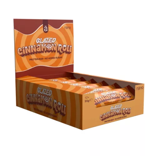 Nano Supps Karton Protein Bar 12x55g Glazed Cinnamon Roll (Fahéj)