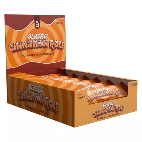 Nano Supps Karton Protein Bar 12x55g Glazed Cinnamon Roll (Fahéj)