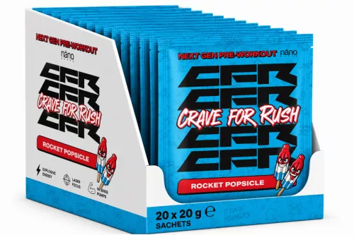 Nano Supps Karton Crave for Rush (CFR) Pre-Workout 20x20g Rocket Popsicle (Nyalóka)