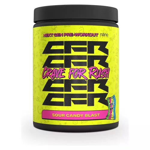 Nano Supps Karton Crave for Rush (CFR) Pre-Workout 20x20g Sour Candy Blast (Savanyú Gumicukor)