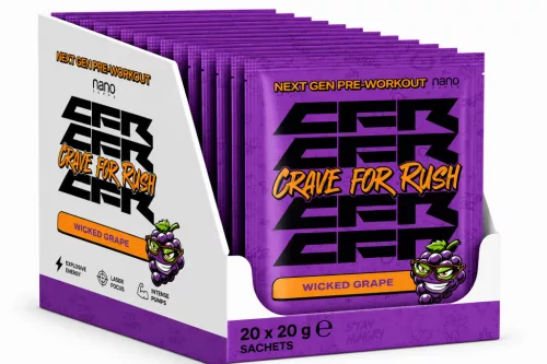 Nano Supps Karton Crave for Rush (CFR) Pre-Workout 20x20g Wicked Grape (Szőlő)