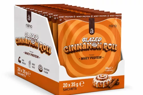Nano Supps Karton Whey Protein 20x35g Glazed Cinnamon Roll (Fahéj)