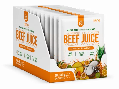 Nano Supps Karton Beef Juice Clear Beef Protein Isolate 20x30g Tropical (Trópusi Gyümölcs)