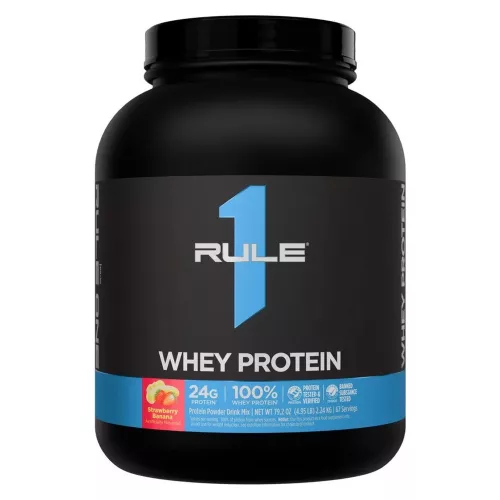 Rule1 Whey Protein 5 LBS 2200g Strawberry Banana (Eper Banán)