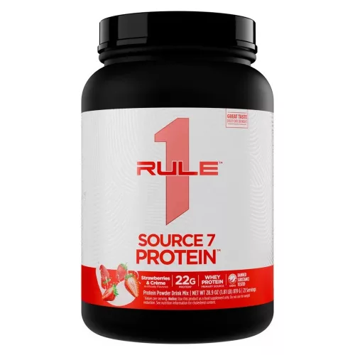 Rule1 Source 7 Protein 900g Strawberries & Crème (Eper)