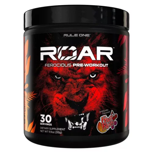 Rule1 ROAR Ferocious Pre-Workout 270g Fruit Punch (Gyümölcspuncs)