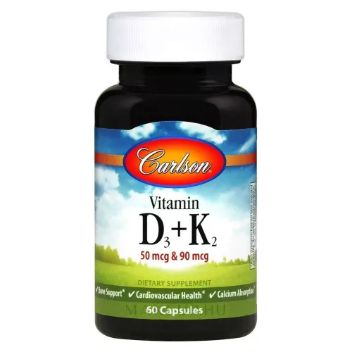 Carlson Labs Vitamin D3 + K2 60 Vegetarian Capsules 60 Kapszula