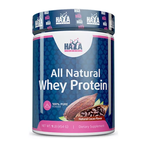 HAYA Labs 100% Pure All Natural Whey Protein 454g Natural Cacao Flavor (Kakaó)