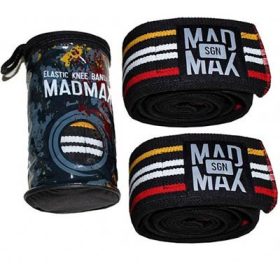   MadMax Elastic Knee Wraps Black/Stripes (Fekete/Csíkos) (Térd Bandázs)