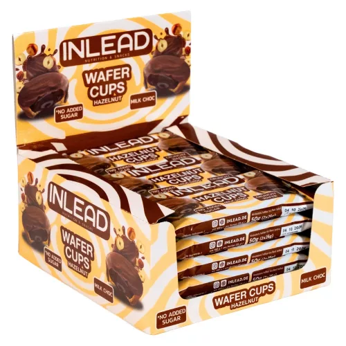Inlead Nutrition Karton Wafer Cups 15x50g Hazelnut Milk Choc (Mogyoró Tejcsokoládé)