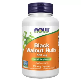 Now Foods Black Walnut Hulls 500mg 100 Veg Capsules 100 Kapszula