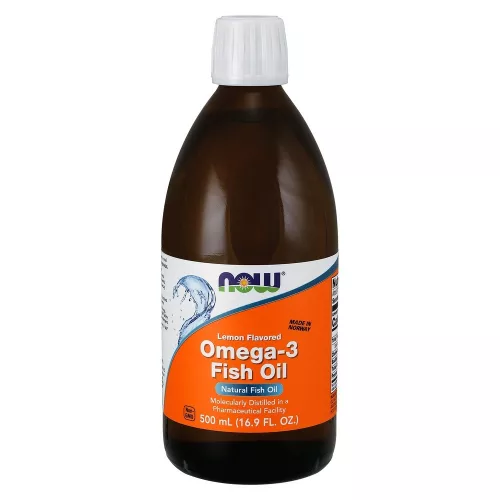 Now Foods Omega-3 Fish Oil Liquid Lemon (Citrom) 16,9fl oz 500ml