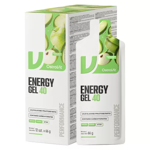 OstroVit Karton Energy Gel 40 12x66g Green Apple (Zöldalma)