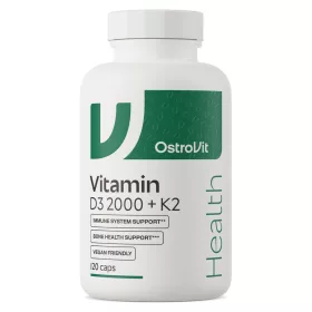 OstroVit Vitamin D3 2000 IU + K2 VEGE 120 Capsules 120 Kapszula
