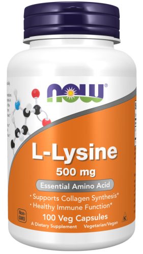 Now Foods L-Lysine 500mg 100 Veg Capsules 100 Kapszula