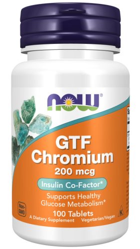 Now Foods GTF Chromium 200mcg 100 Tablets 100 Tabletta