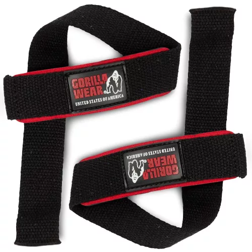 Gorilla Wear Padded Lifting Straps Black/Red (Fekete/Piros) Párnázott Felhúzóheveder