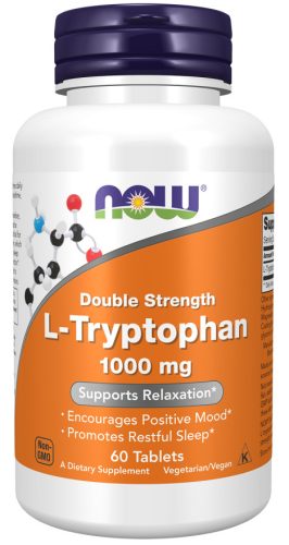 Now Foods L-Tryptophan 1000mg Double Strength 60 Tablets 60 Tabletta