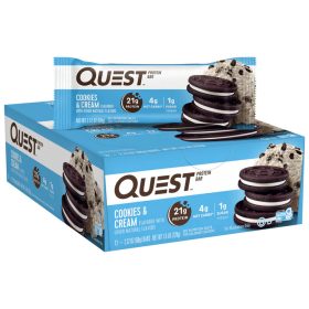   Quest Nutrition Karton Quest Bar 12x60g Cookies & Cream (Sütikrém) EXP.:2026/05/10