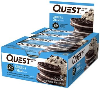 Quest Nutrition Karton Quest Bar 12x60g Cookies & Cream (Sütikrém) EXP.:2025/07/22