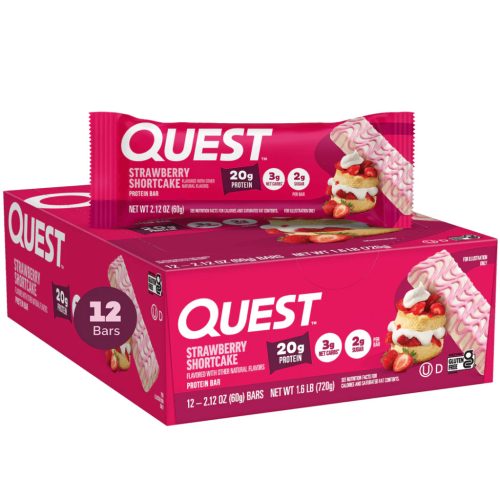 Quest Nutrition Karton Quest Bar 12x60g Strawberry Shortcake (Eper Sajttorta) EXP.:2026/03/04