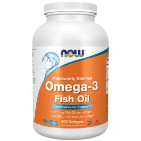   Now Foods Omega-3 Fish Oil Molecularly Distilled 1000mg 500 Softgels 500 Kapszula