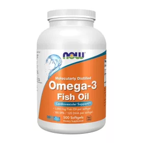Now Foods Omega-3 Fish Oil Molecularly Distilled 1000mg 500 Softgels 500 Kapszula