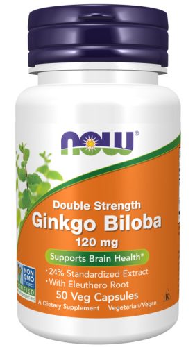 Now Foods Ginkgo Biloba 120mg Double Strenght 50 Veg Capsules 50 Kapszula