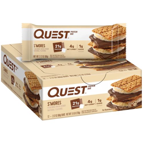 Quest Nutrition Karton Quest Bar 12x60g Smores (Csokoládé Mályvacukor) EXP.:2026/05/09