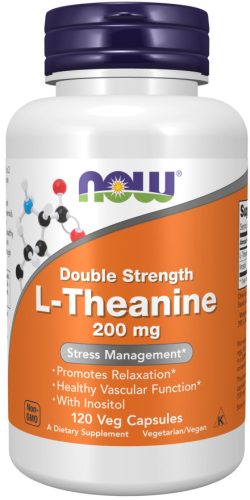 Now Foods L-Theanine 200mg Double Strength 60 Veg Capsules 60 Kapszula