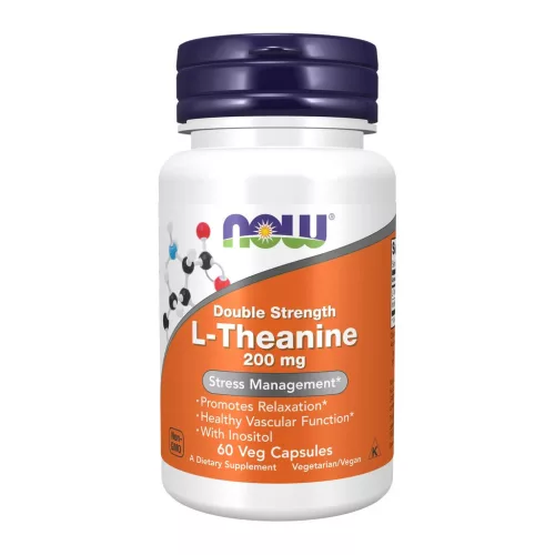 Now Foods L-Theanine 200mg Double Strength 60 Veg Capsules 60 Kapszula