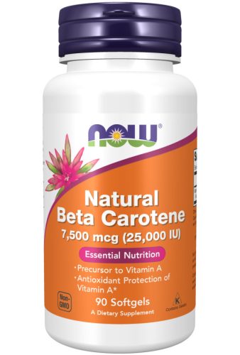 Now Foods Natural Beta Carotene 7500mcg (25.000 IU) 90 Softgels 90 Gélkapszula