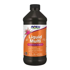 Now Foods Liquid Multi Iron Free With Xylitol Wild Berry (Erdei Gyümölcs) 16fl oz 473ml