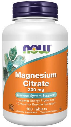 Now Foods Magnesium Citrate 200mg 100 Tablets 100 Tabletta