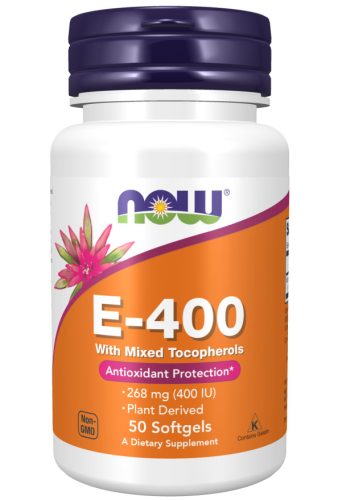 Now Foods E-400 With Mixed Tocopherols 50 Softgels 50 Gélkapszula
