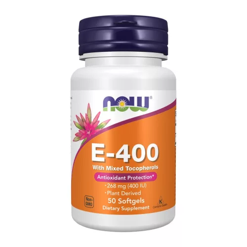 Now Foods E-400 With Mixed Tocopherols 50 Softgels 50 Gélkapszula