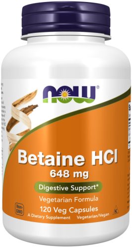Now Foods Betaine HCL 648mg 120 Veg Capsules 120 Kapszula
