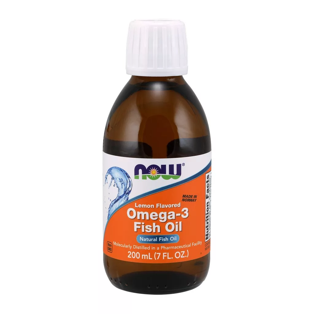 Now Foods Omega-3 Fish Oil Liquid Lemon (Citrom) 7fl oz 200m