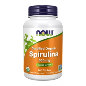 Now Foods Spirulina 500mg Certified Organic 200 Tablets 200 Tabletta