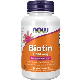 Now Foods Biotin 5000mcg 120 Veg Capsules 120 Kapszula