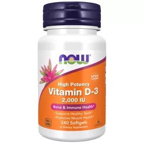   Now Foods Vitamin D-3 2000 IU High Potency 240 Softgels 240 Gélkapszula