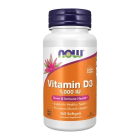 Now Foods Vitamin D-3 1000 IU High Potency 360 Softgels 360 Gélkapszula