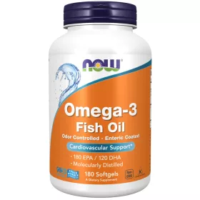   Now Foods Omega-3 Odor Controlled-Enteric Coated 180 Softgels 180 Gélkapszula