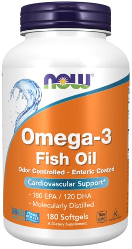 Now Foods Omega-3 Odor Controlled-Enteric Coated 180 Softgels 180 Gélkapszula