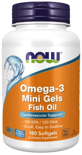 Now Foods Omega-3 Mini Gels Fish Oil 180 Softgels 180 Gélkapszula
