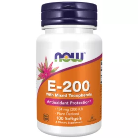   Now Foods E-200 With Mixed Tocopherols 100 Softgels 100 Gélkapszula