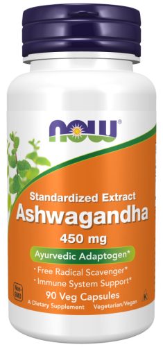 Now Foods Ashwagandha 450mg Standardized Extract 90 Veg Capsules 90 Kapszula